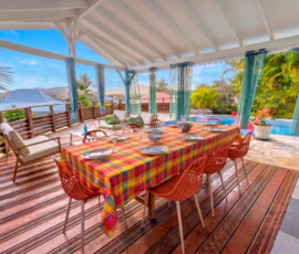 Vue terrasse et piscine